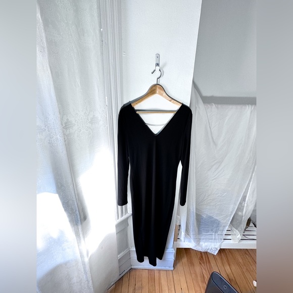 SOLADO 💍 maxi dress • backless open back • 3 rhinestone chain • black - Picture 5 of 11